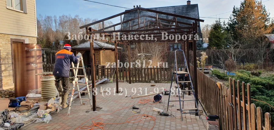 п. Александровская (Навес двускатный)