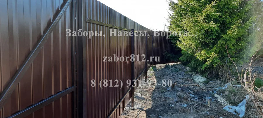 Забор из профнастила (СНТ Славяночка)