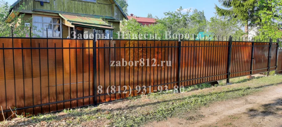 Забор сварной с поликарбонатом. Дивенская.