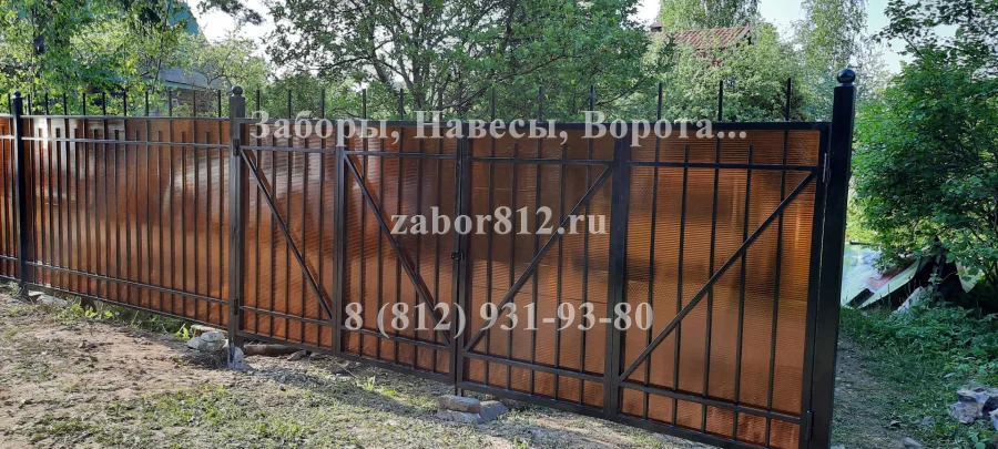 Забор сварной с поликарбонатом. Дивенская.