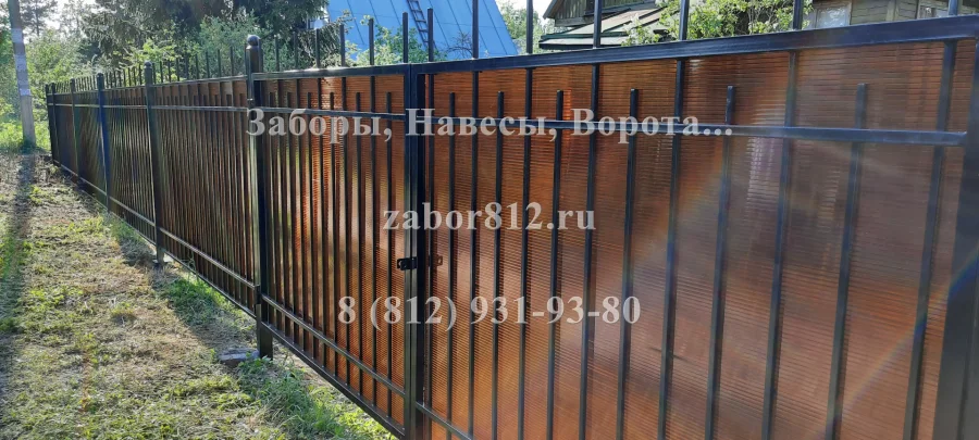 Забор сварной с поликарбонатом. Дивенская.