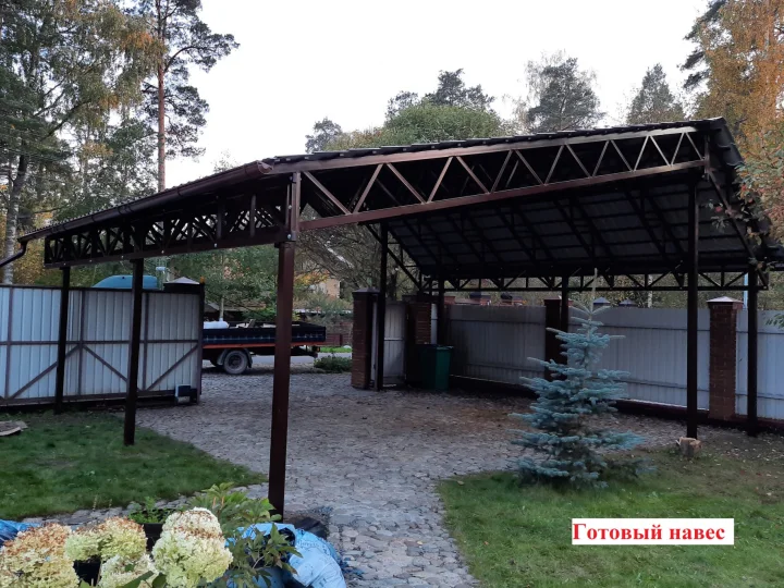 Навес 9×10 м по индивидуальному проекту, Песочный