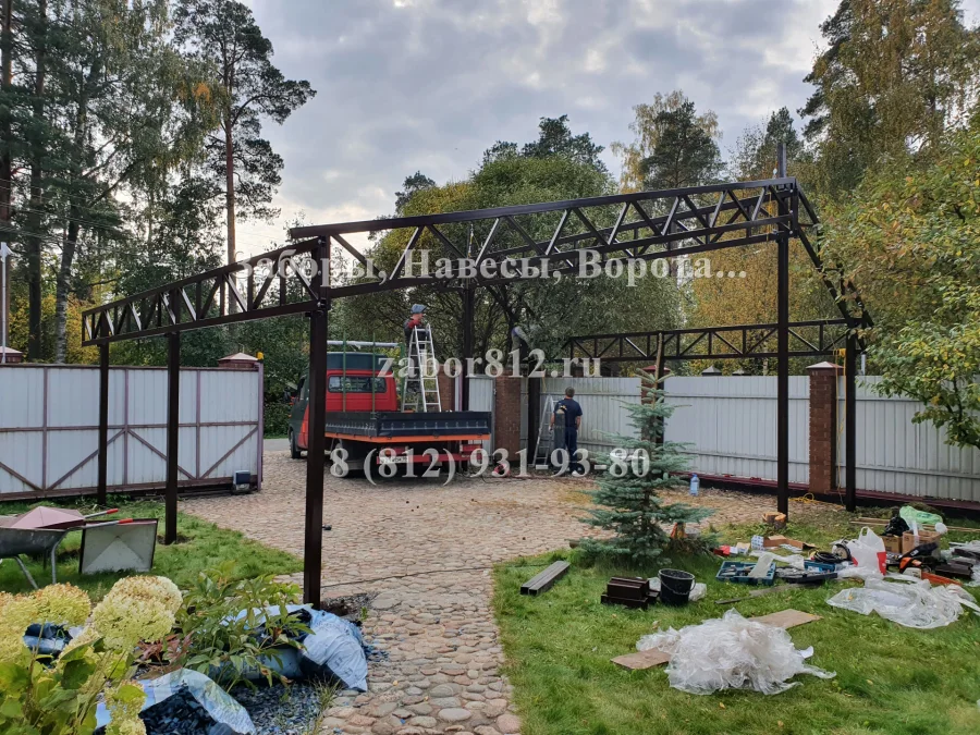 Навес 9×10 м по индивидуальному проекту, Песочный