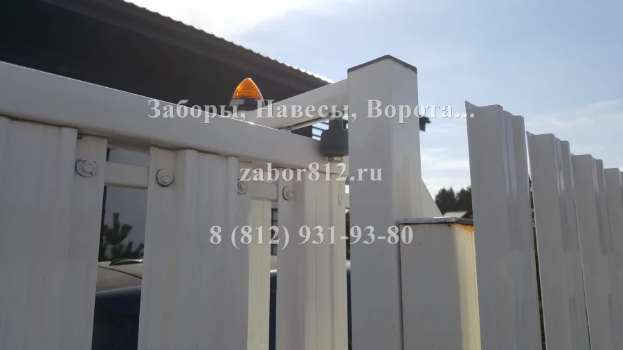 Ворота откатные. Евроштакетник.