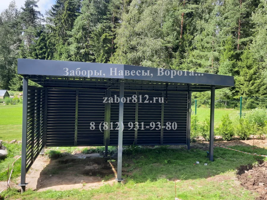 Навес беседка с зашивкой жалюзи
