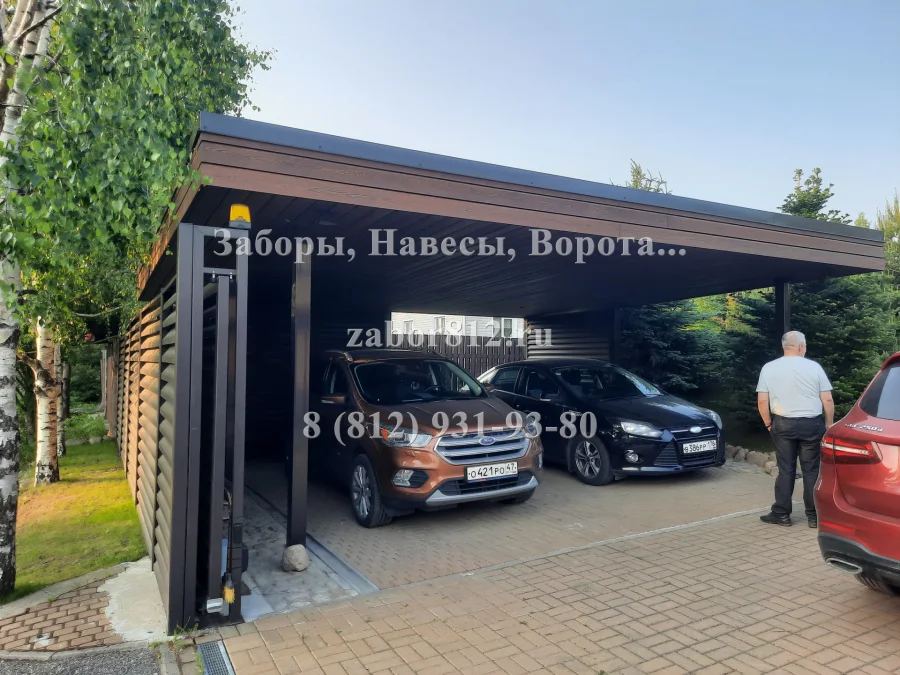 Навес с плоской кровлей. Агалатово