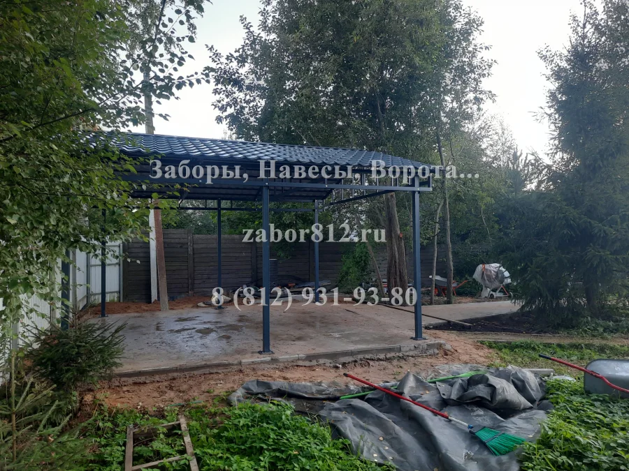 Навес беседка двускатный. Дранишники