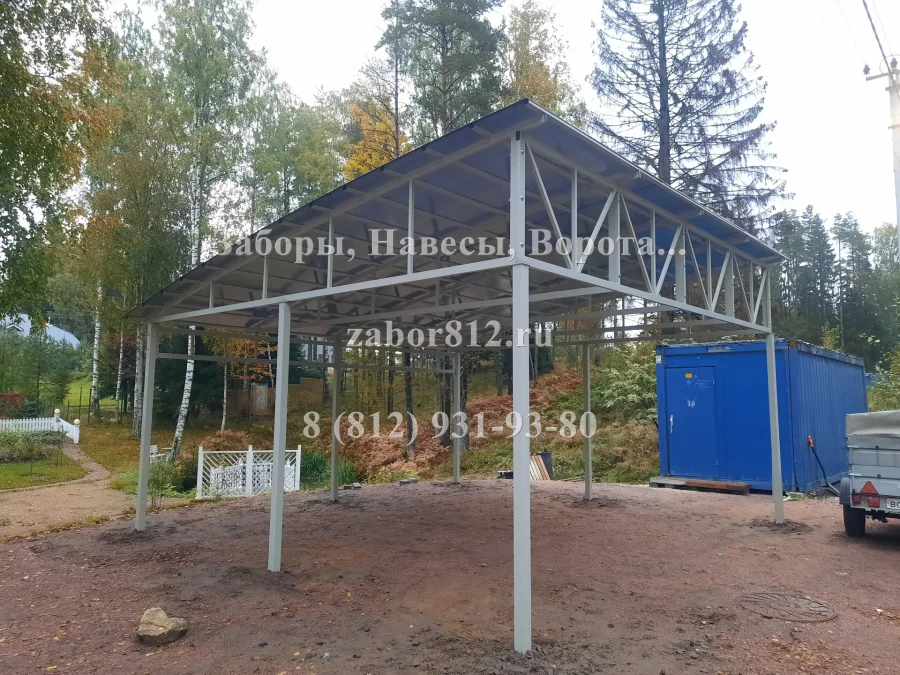 Навес односкатный полуарка. Лесной хутор
